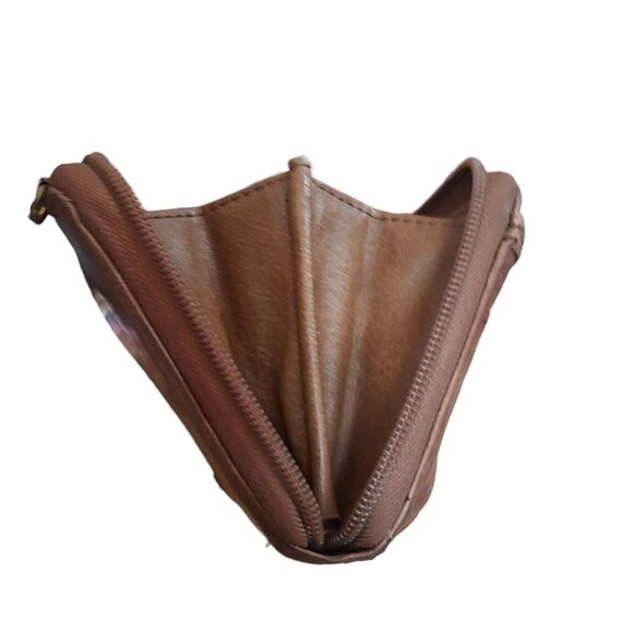 The Sak Brown Tooled Leather Long Wallet Clutch Crossbody (No Strap) RFI - Picture 7 of 7